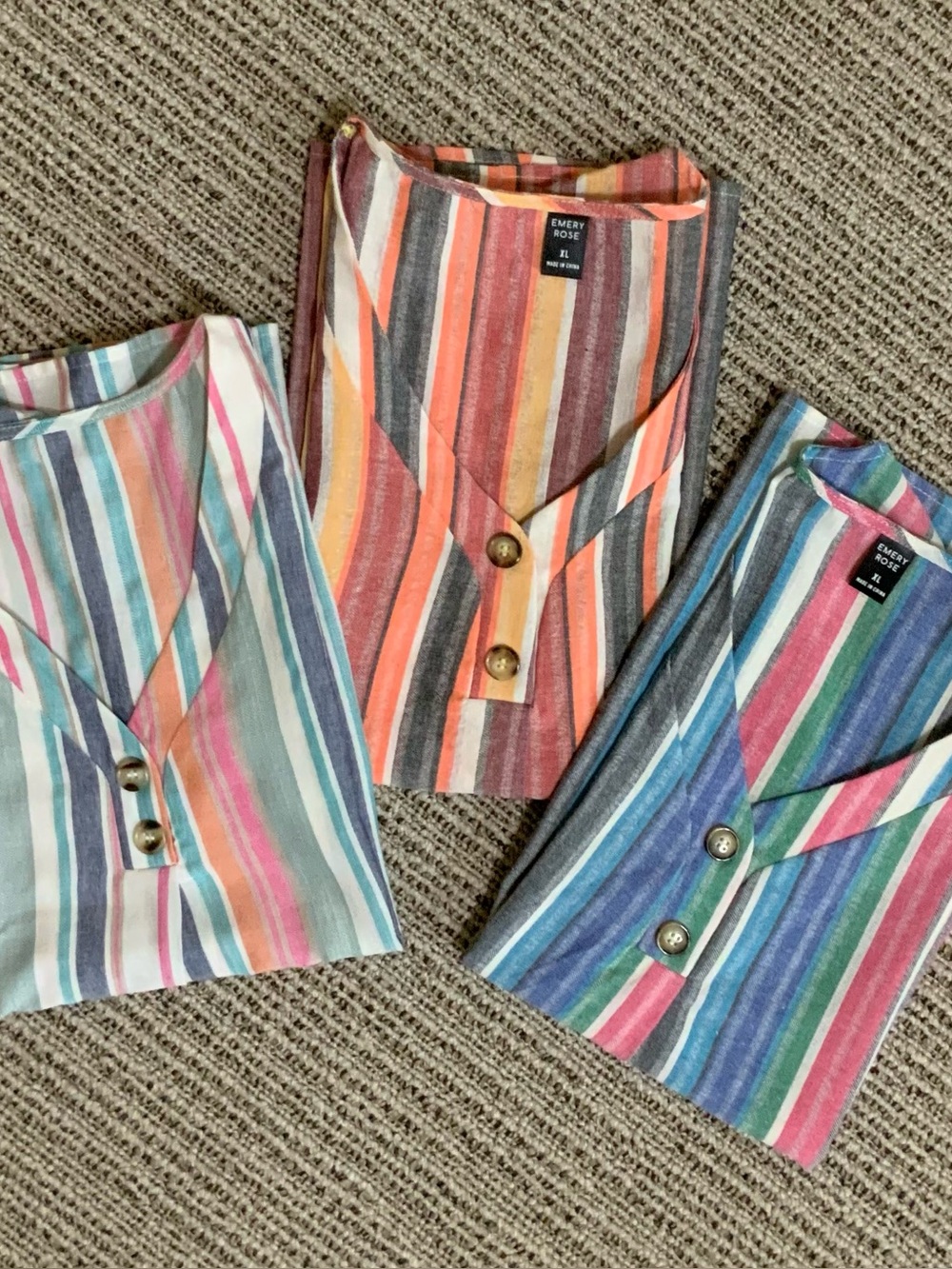 SHEIN Multicolor Vertical Striped Tank Tops with Button Front